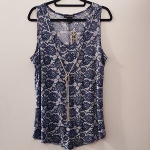 Susan Lawrence Blue and White Tank Top